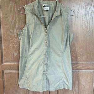 Columbia Collar Button Sleeveless Tank Top